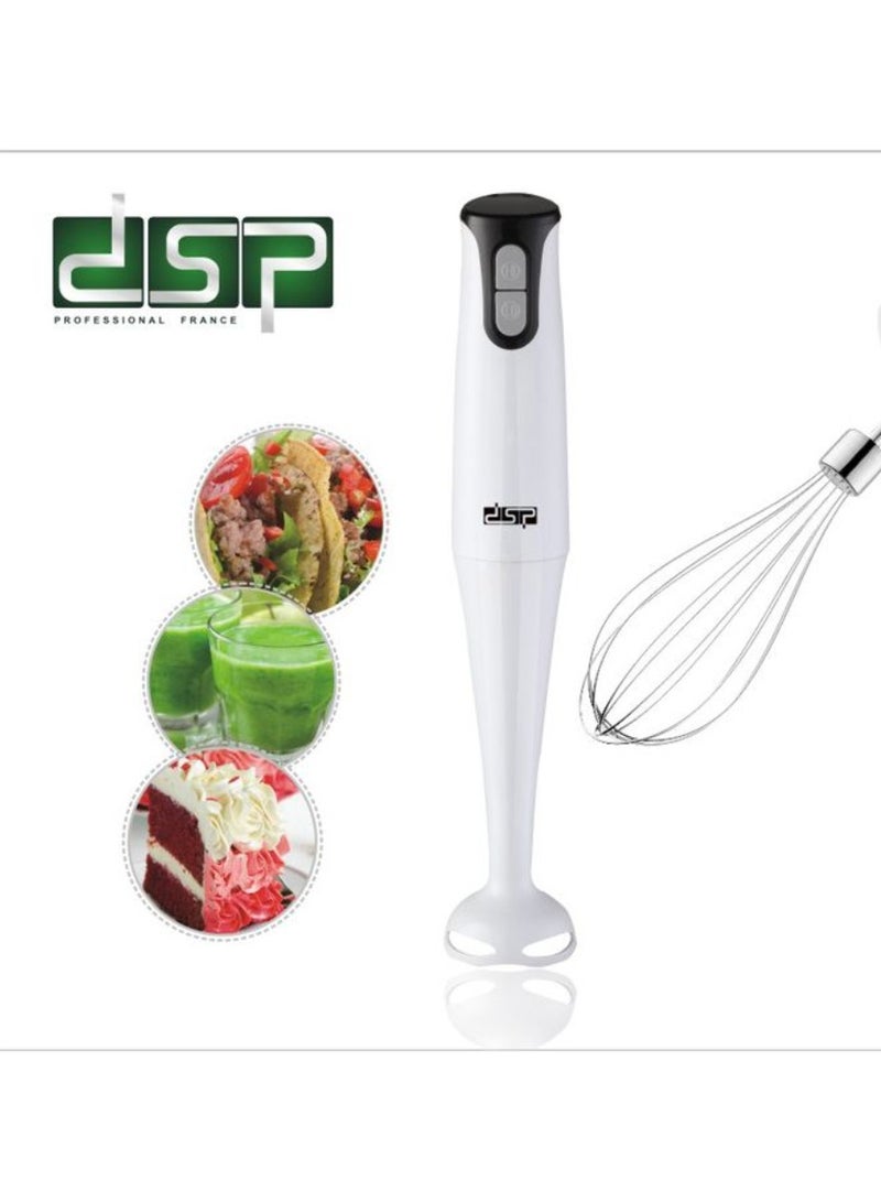 دي اس بي خلاط يدوي دي اس بي 4 في 1، قوة 300 واط، تحكم مزدوج في السرعة، يتضمن مفرمة 500 مل ووعاء خلط 800 مل، سهل التنظيف، تصميم مضاد للرذاذ، شفرات من الفولاذ المقاوم للصدأ، KM1003 - Image 4