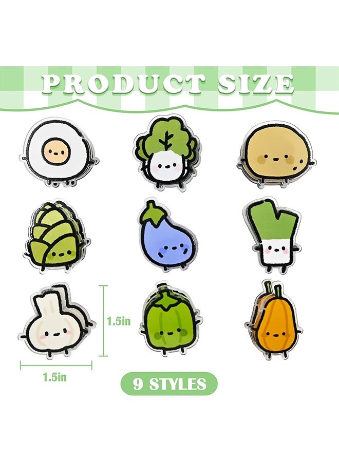 Wffo 9 PCS Cute Chip Clips Food Bag Clip Set, Vegetable Shaped Bag Clips Funny Kitchen Snack Bag Sealer, Acrylic Chip Clip for Airtight Seal Food Storage - Image 2