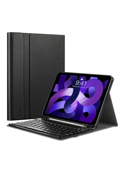 Keyboard With Case for iPad Air 5th/4th Generation 10.9 inch 2022 2020 Case Magnetically Detachable Wireless Keyboard for iPad 10.9"  Black Color