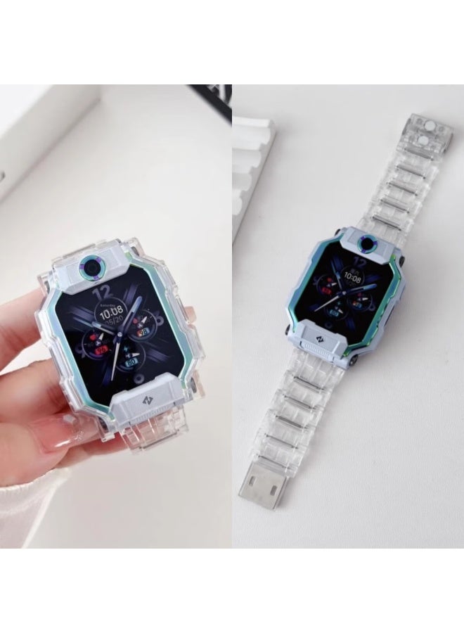Shan Xiaotianc Z9 Protective Case, Children's Smarch Z9 Youth Edition Protective Cover, Tempered Glass Screen Protector, Full Protection, Shockproof, Anti-collision Watch Film, Thin Tpu, Transparent Version - Image 1