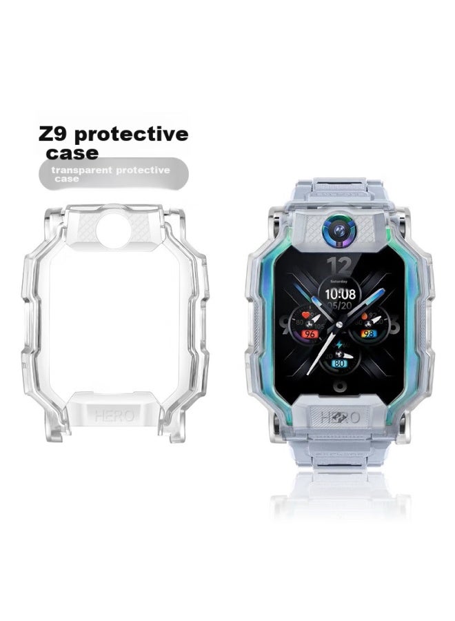 Shan Xiaotianc Z9 Protective Case, Children's Smarch Z9 Youth Edition Protective Cover, Tempered Glass Screen Protector, Full Protection, Shockproof, Anti-collision Watch Film, Thin Tpu, Transparent Version - Image 2