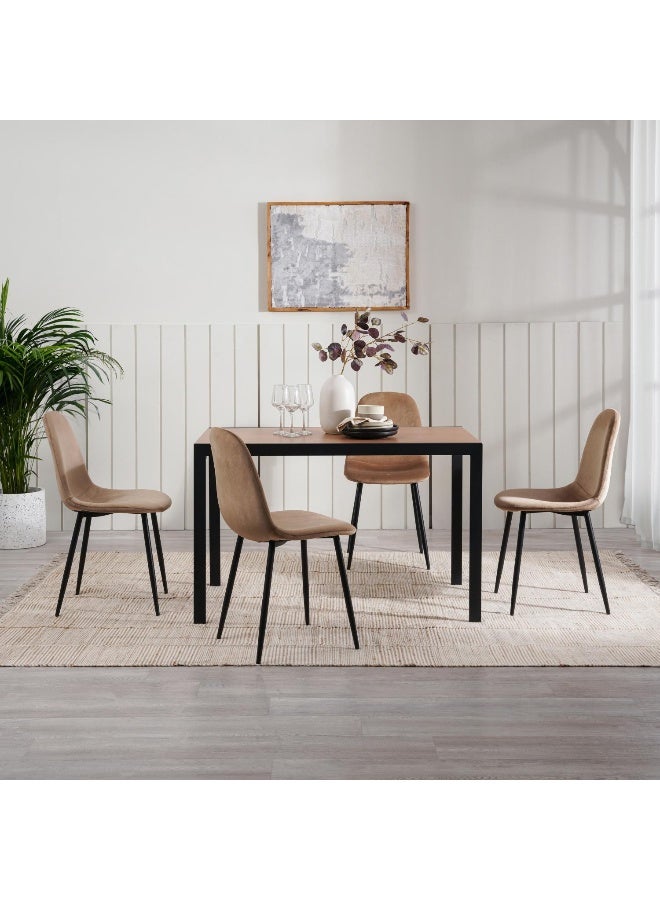 Pan Home Torrento 4 Seater Dining Table - Natural And Black  - Image 1