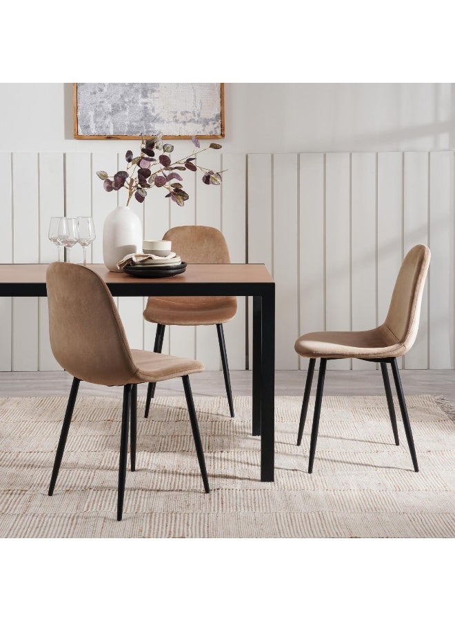 Pan Home Torrento 4 Seater Dining Table - Natural And Black  - Image 2