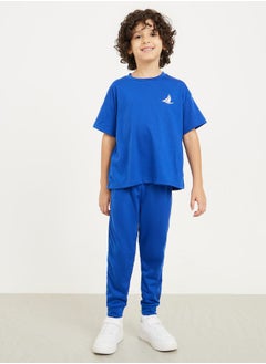 Printed Drop Shoulder T-shirt & Solid Jogger Set