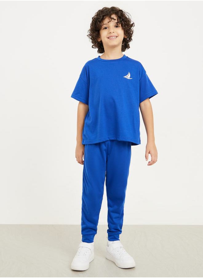Styli - Printed Drop Shoulder T-shirt & Solid Jogger Set - Image 1