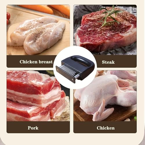 RoarCraft Meat Tenderizer, Meat Tenderizer Tool with 48 Stainless Steel Ultra Sharp Needle Blades,Meat Poultry Tenderizer for Tenderizing Beef, Pork, Turkey, Fish - Image 3