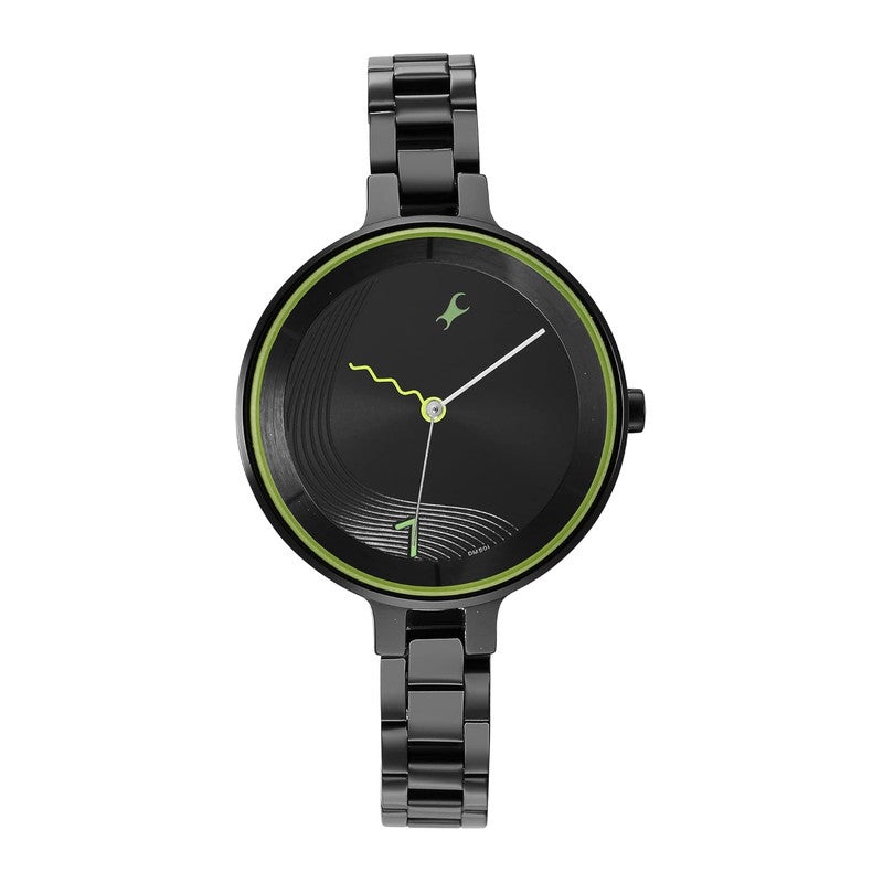 Fastrack Stunners Quartz Analog Black Dial Metal Strap Watch for Girls-NS6265NM01 - Image 1