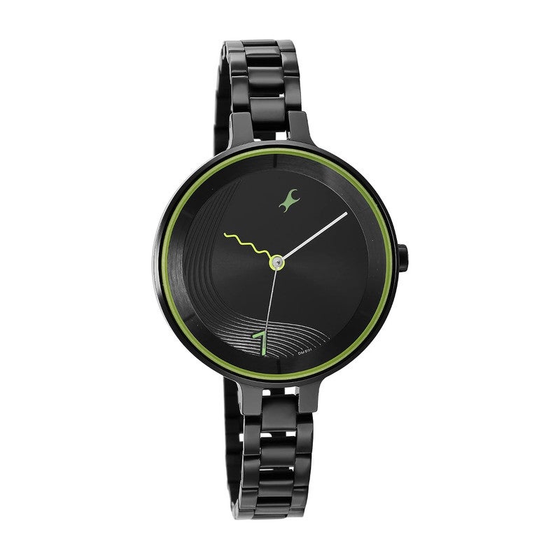 Fastrack Stunners Quartz Analog Black Dial Metal Strap Watch for Girls-NS6265NM01 - Image 3