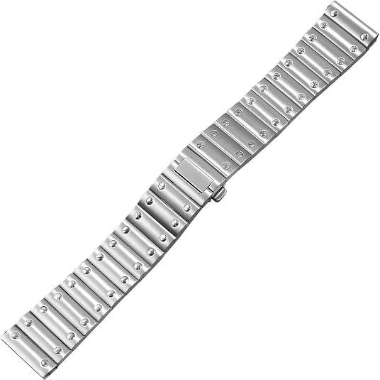 hengfento2 Watch Band Strap Replacement For Cartier Santos Medium WSSA0010 WSSA0009 21mm Bracelet Steel Strap Band Silver - Image 1