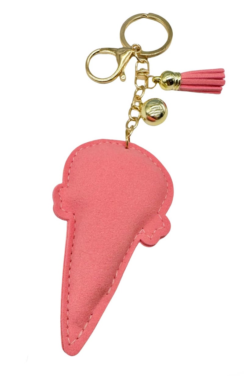 Alysheer Sparkling Keychains Bag Charms for Women Girls, Pink Ice-Cream Pattern Crystal Bling Rhinestone Key Ring Car Fob, Backpack Handbag Accessories - Image 4