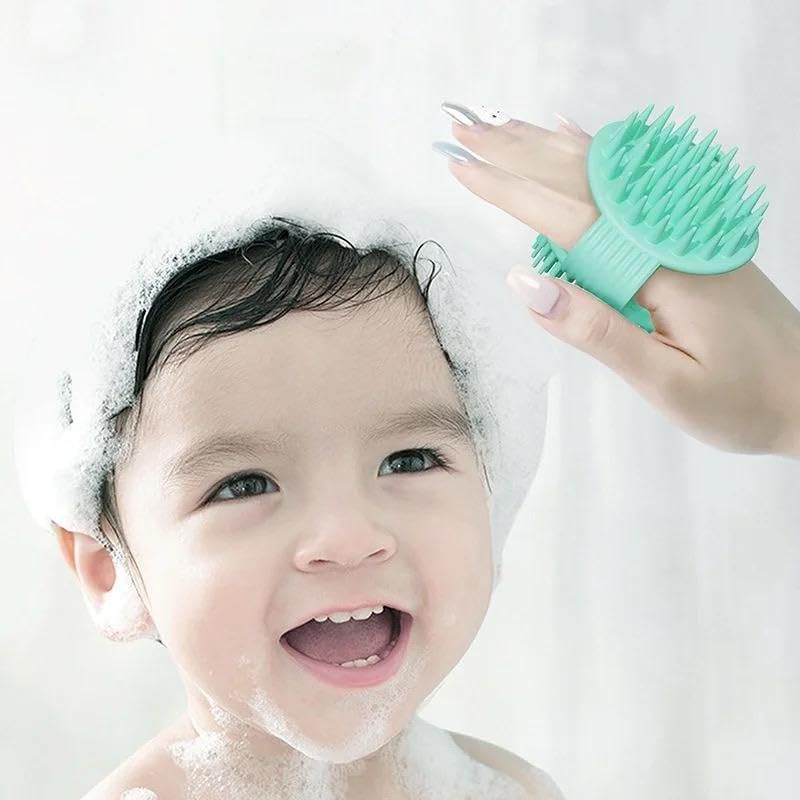 ShipFayda 2 in 1 Bath and Shampoo Brush Soft Silicone Loofah for Sensitive Skin Lathers Well Scalp Massager Shampoo Brush DoubleSided Body Brush Gentle Exfoliating for Women Men Pack of 1Multicolor - Image 2