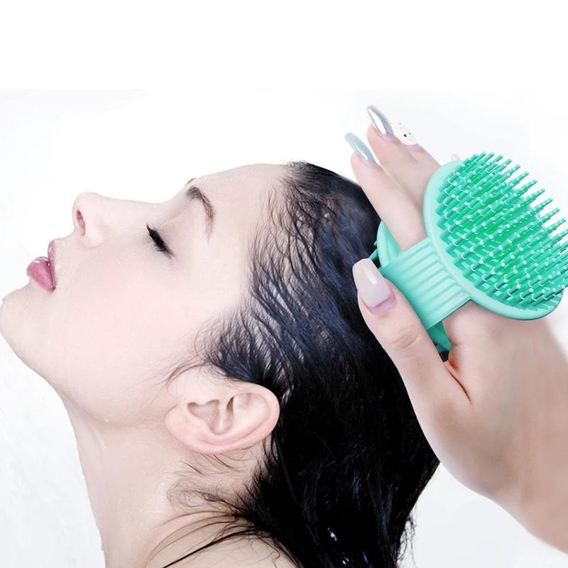 ShipFayda 2 in 1 Bath and Shampoo Brush Soft Silicone Loofah for Sensitive Skin Lathers Well Scalp Massager Shampoo Brush DoubleSided Body Brush Gentle Exfoliating for Women Men Pack of 1Multicolor - Image 1