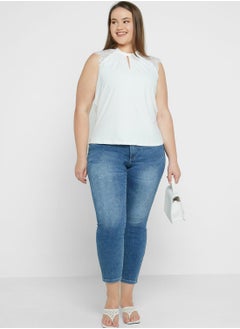 Vero Moda Curve Lace Detail T-Shirt  - Image 4