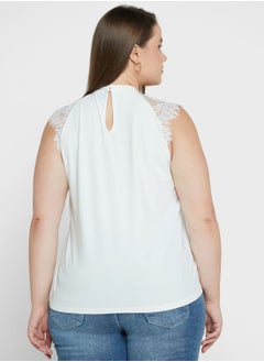 Vero Moda Curve Lace Detail T-Shirt  - Image 2