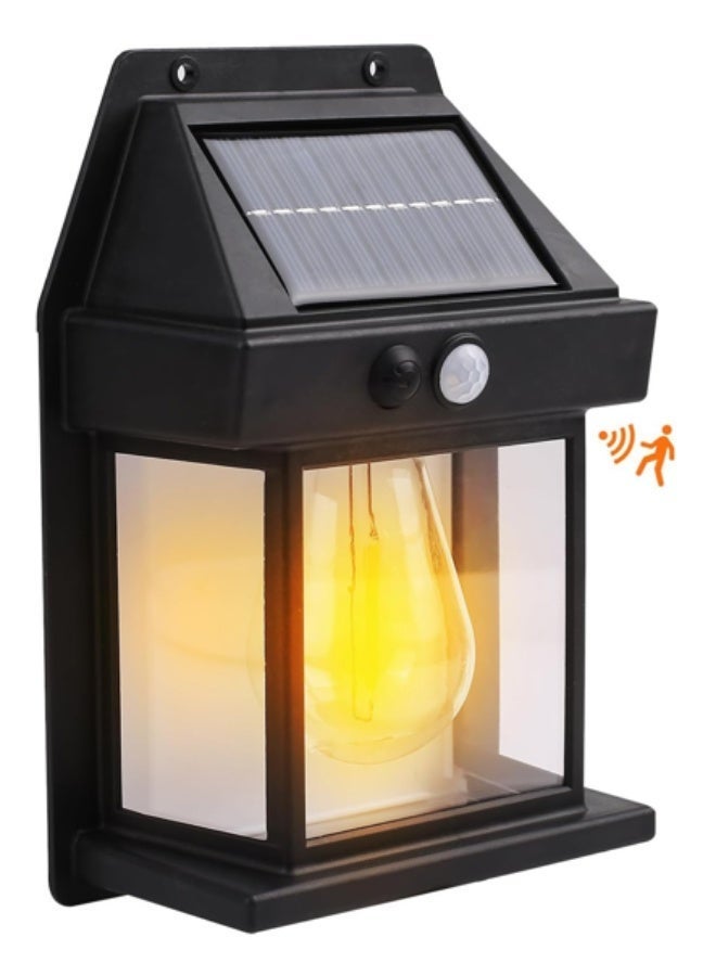 Solar Powered Wall Lamp – Solar Wall Sconce, Tungsten Warm Light, Black Metal, Smart Motion Sensor, IP65 Waterproof, 8–12 Hours Runtime, Outdoor Use - Image 2