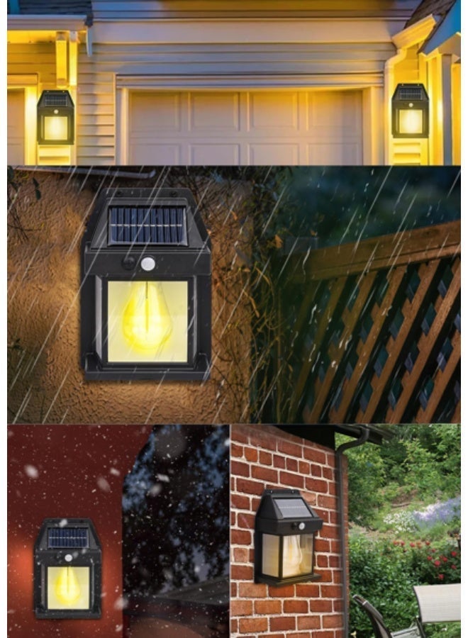 Solar Powered Wall Lamp – Solar Wall Sconce, Tungsten Warm Light, Black Metal, Smart Motion Sensor, IP65 Waterproof, 8–12 Hours Runtime, Outdoor Use - Image 3