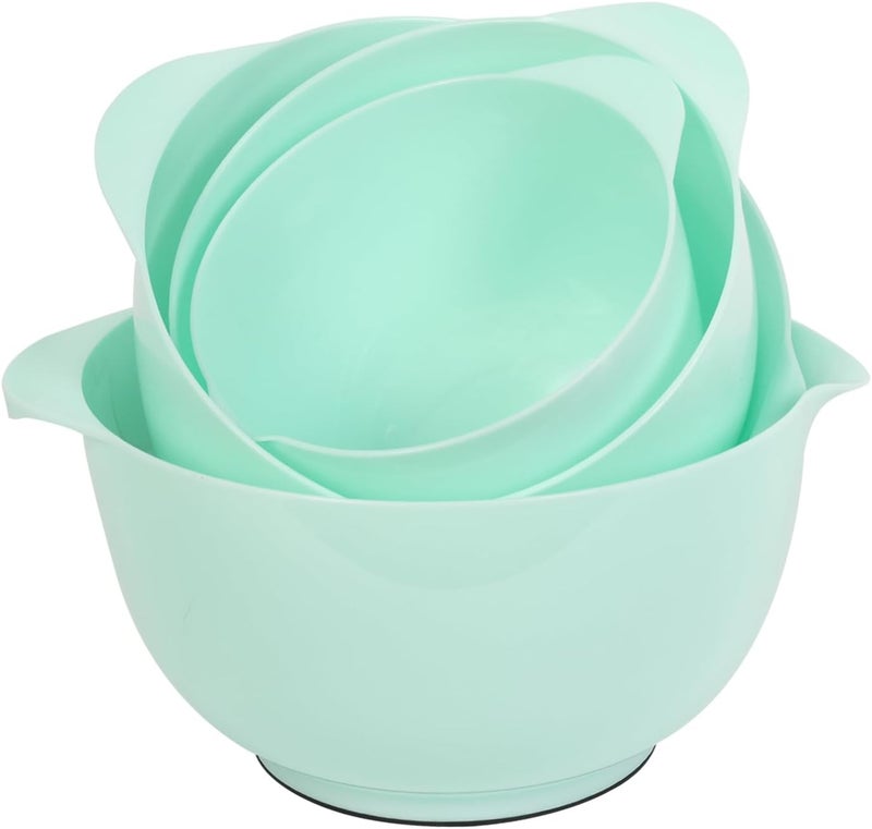 BoxedHome Nesting Plastic Mixing Bowl Set, 4 Piece Mixing Bowl Set with Pour Spouts, Size 1.7, 2.5, 3.5 and 4.5qt, for Prepping, Mixing, Baking, Cooking(2023 New Version, Green) - Image 5
