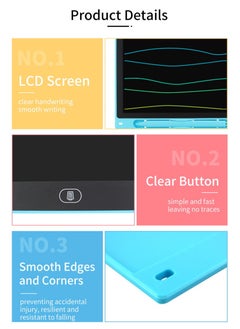 Generic 2-Pack LCD Writing Tablet 12 Inch, Colorful Screen Writing and Drawing Board, Reusable Doodle Pad Learning Educational Toy For Kids Pink And Light Blue  - Image 3