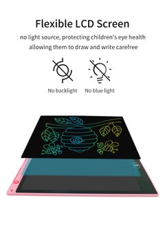 Generic 2-Pack LCD Writing Tablet 12 Inch, Colorful Screen Writing and Drawing Board, Reusable Doodle Pad Learning Educational Toy For Kids Pink And Light Blue  - Image 4