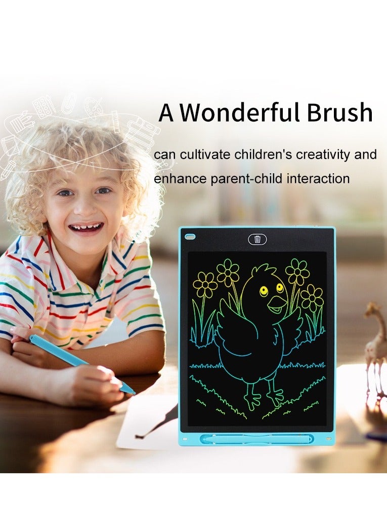 2-Pack LCD Writing Tablet 12 Inch, Colorful Screen Writing and Drawing Board, Reusable Doodle Pad Learning Educational Toy For Kids Pink And Light Blue  - Image 2