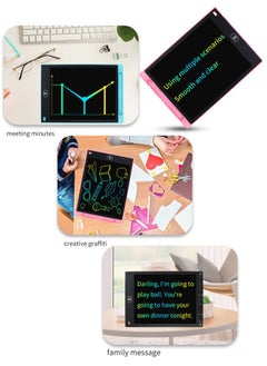 Generic 2-Pack LCD Writing Tablet 12 Inch, Colorful Screen Writing and Drawing Board, Reusable Doodle Pad Learning Educational Toy For Kids Pink And Light Blue  - Image 5