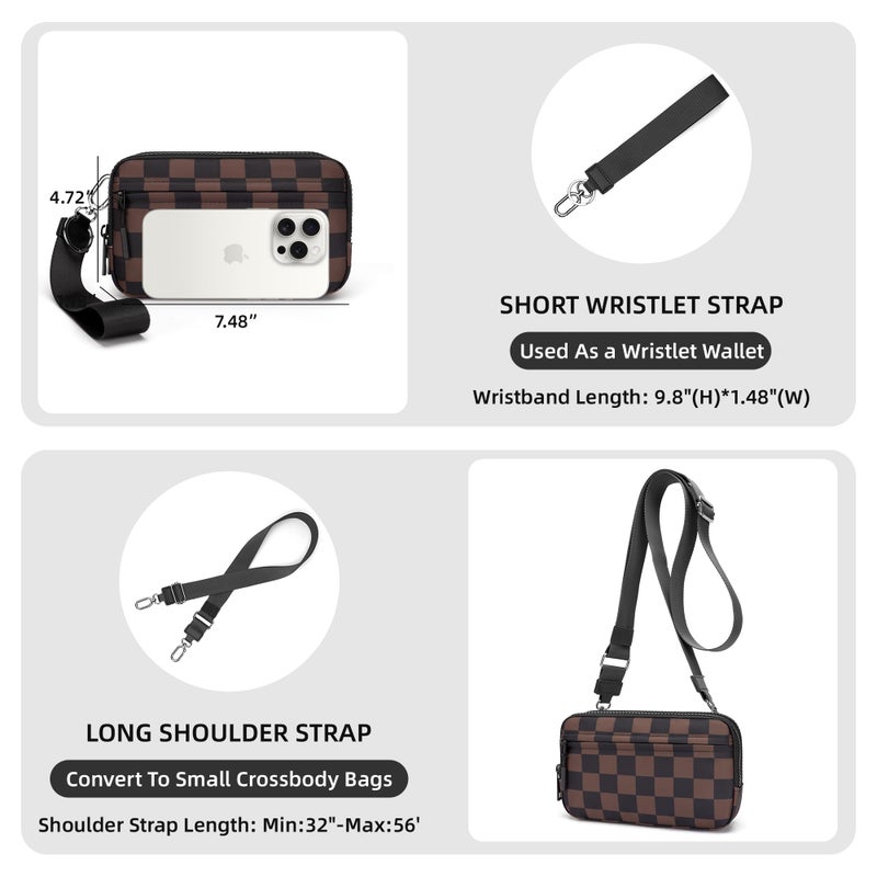 FODOKO Wristlet Wallet for Women RFID Crossbody Bag with 4 Zippers, Small Purse with Card Holder & Phone Pocket, Lightweight Travel Cell Phone Organizer - Image 3