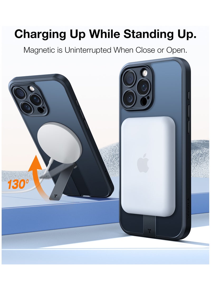 TORRAS - Upgraded 360°Rotable Stand Magnetic Case for iPhone 16 Pro Max Case, Full Camera Protection, Fit for MagSafe,16FT Mil-Grade Drop Protection for Case iPhone 16 Pro Max (6.9"), Black - Image 1