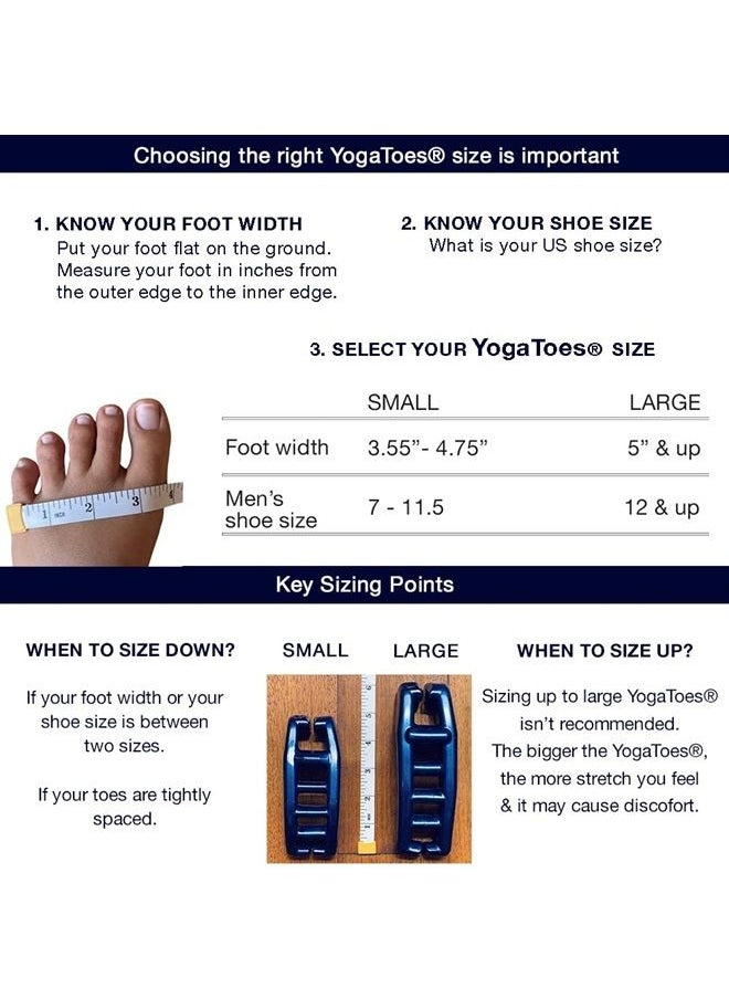 Yoga Toes - Original Yoga Toes for Men: Gel Toe Separators and Toe Stretchers in Metallic Blue. Stop Foot Pain and Boost Athletic Performance! (Large) - Image 1