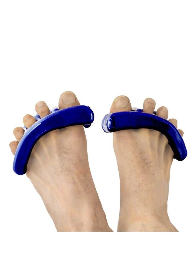Yoga Toes - Original Yoga Toes for Men: Gel Toe Separators and Toe Stretchers in Metallic Blue. Stop Foot Pain and Boost Athletic Performance! (Large) - Image 1