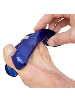 Original Yoga Toes for Men: Gel Toe Separators and Toe Stretchers in Metallic Blue. Stop Foot Pain and Boost Athletic Performance! (Large)