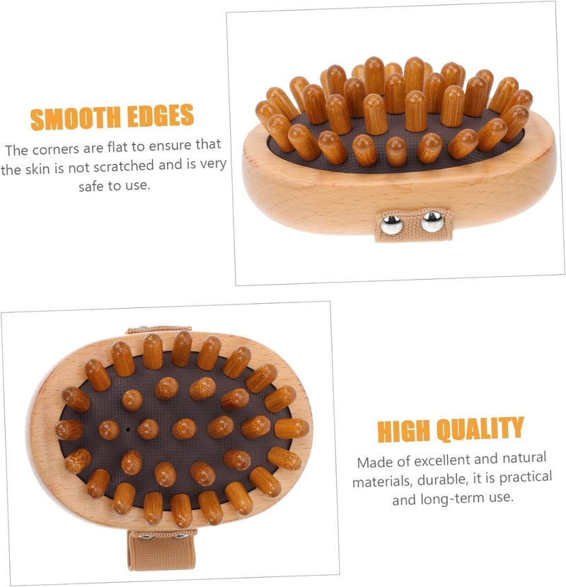 Amzgear Head Massager, Stress Relax Head Massager, Shower Hair Brush, Wooden Scrubber, Spa Brush for head Massage Improve Lymphatic Circulation, Body Shaping and Cellulite Remover 1 pc. Brown - Image 5