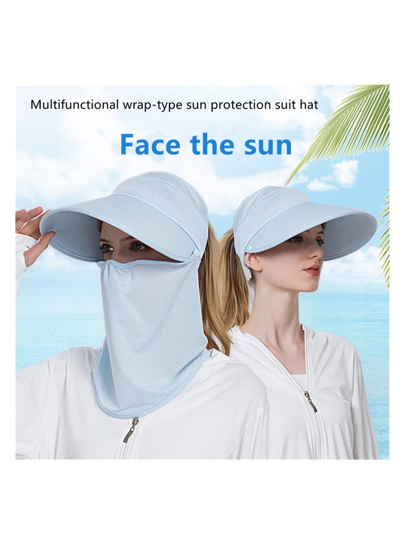 NOVOLAN Sun Hat Wide Brim Uv Protection Beach Hat Sun Visor Bucket Hat Beach Cap, Braid Hat Ice-Sensing Sunscreen Hat Women's Summer Riding Face Mask Outdoor Sunshade Sun Hat Sun Protection (black)  - Image 3