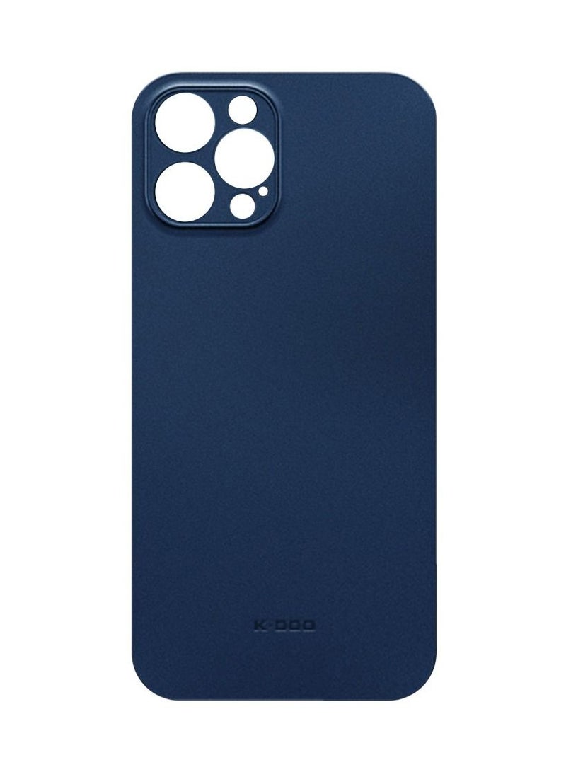 K-Doo غطاء خلفي رفيع للغاية من Air Skin لهاتف iPhone 12 Pro Max غير لامع ومضاد للانزلاق بتغطية كاملة باللون الأزرق - Image 3