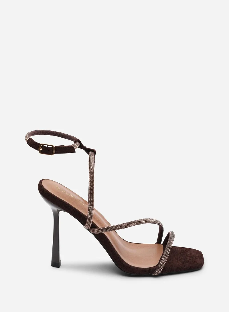ويرز ذات فروم Betsy High Heels Sandals with Diamante detail & Square toe