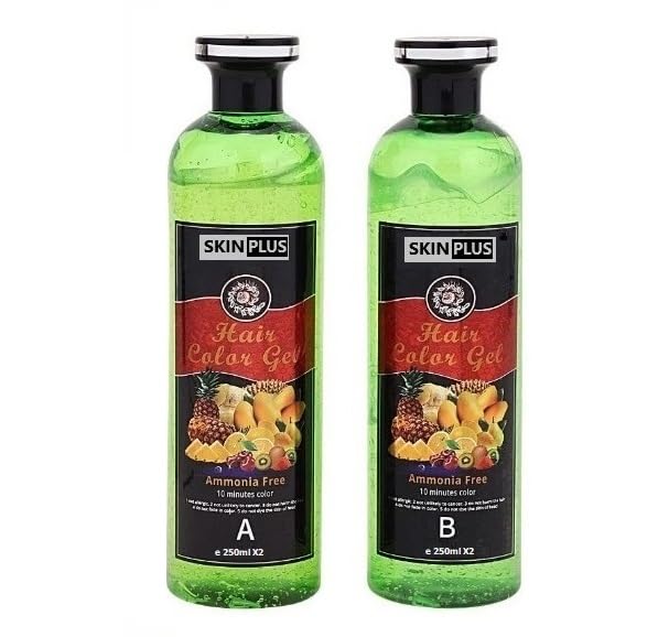 SKINPLUS Fruit Vinegar Gel Hair Color Natural Black Color Dye for Men Women Ammonia Free 250ml x 2 - Image 2