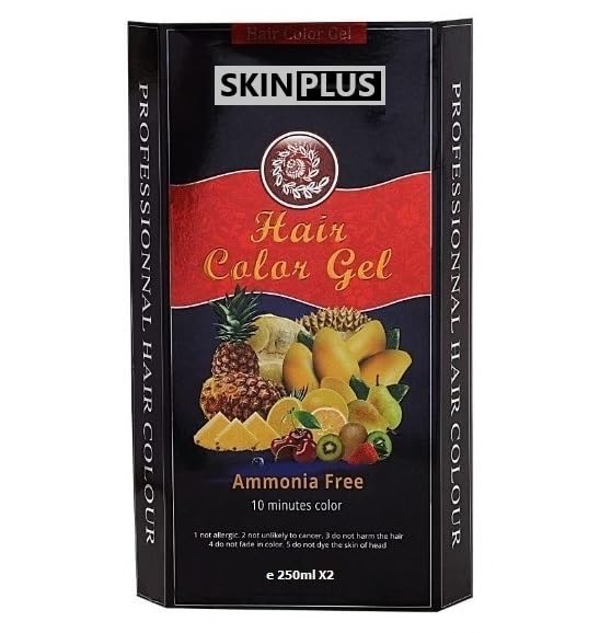 SKINPLUS Fruit Vinegar Gel Hair Color Natural Black Color Dye for Men Women Ammonia Free 250ml x 2 - Image 3