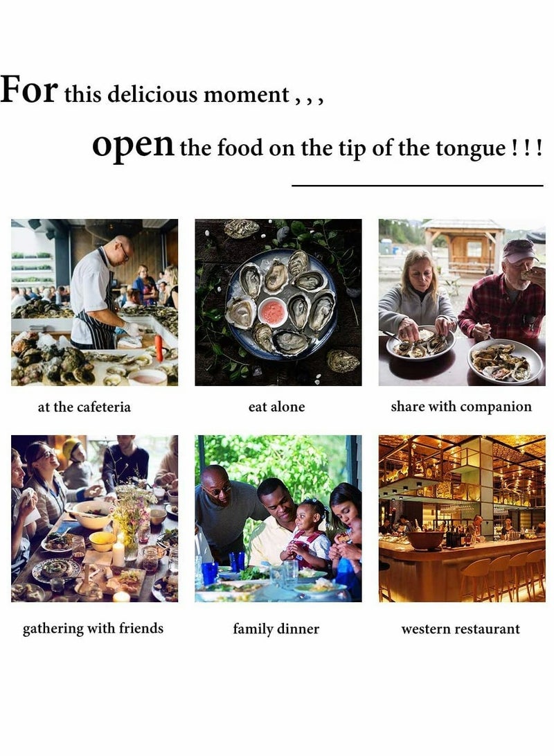 Zikra طقم سكين المحار، قفازات مقاومة للقطع مستوى 5 لحماية أدوات فتح المأكولات البحرية، سكين محار من الفولاذ المقاوم للصدأ 3.5 بوصة، هدية مدروسة لعشاق المأكولات البحرية، للاستخدام في المنزل أو المطعم (2 سكين + 1 قفاز) - Image 5