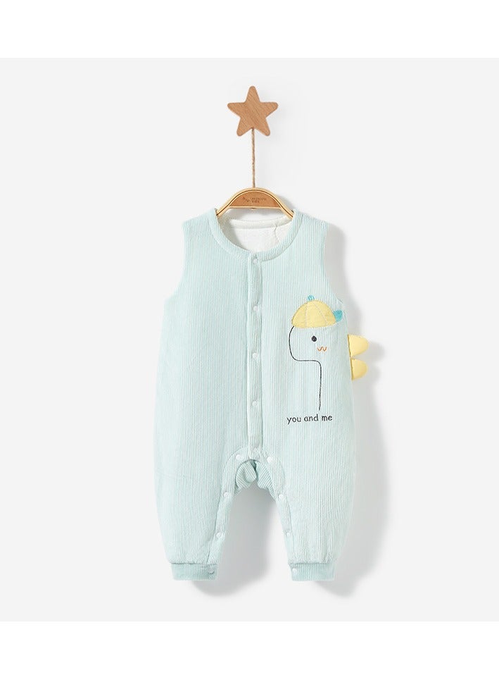 xozgdovg Baby pants New warm jacket button cotton pants overalls baby cotton clothes children's clothes light green 