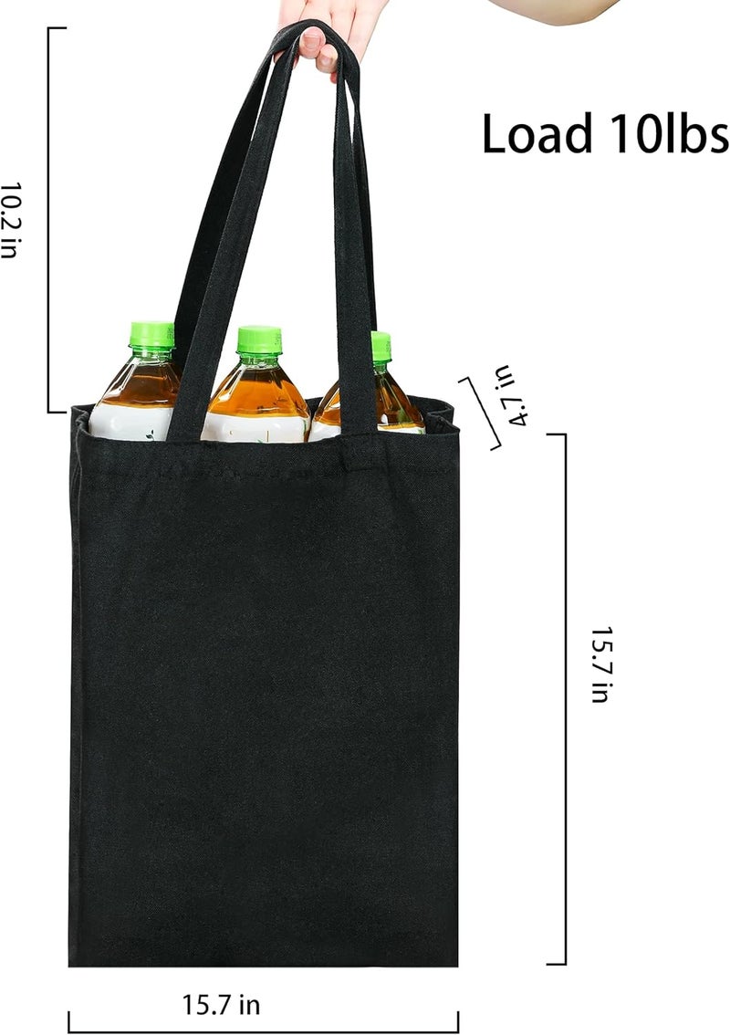 CVNDKN Canvas Tote Bags - 2 Pcs Multi-Purpose Reusable Bags - Perfect for Grocery, Shoppping & DIY Gifts - Image 2