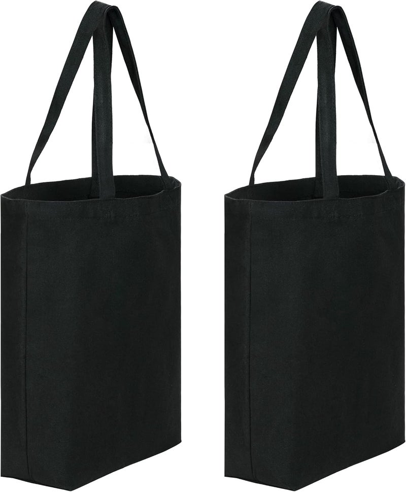 CVNDKN Canvas Tote Bags - 2 Pcs Multi-Purpose Reusable Bags - Perfect for Grocery, Shoppping & DIY Gifts - Image 1