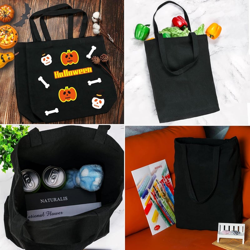 CVNDKN Canvas Tote Bags - 2 Pcs Multi-Purpose Reusable Bags - Perfect for Grocery, Shoppping & DIY Gifts - Image 5