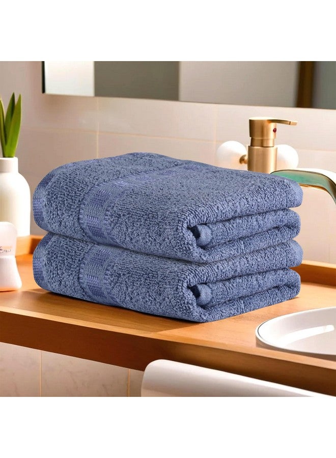 Kuber Industries Pack of 2 Cotton Hand/Face Towels For Men & Women | Easily Washable | Workout Gym Napkins For Men | Pocket Towel - Dark Blue - Image 1