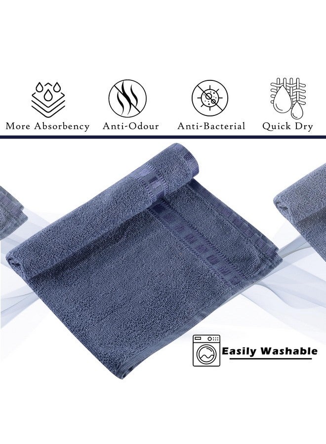 Kuber Industries Pack of 2 Cotton Hand/Face Towels For Men & Women | Easily Washable | Workout Gym Napkins For Men | Pocket Towel - Dark Blue - Image 5