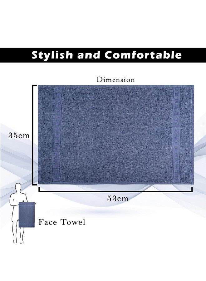 Kuber Industries Pack of 2 Cotton Hand/Face Towels For Men & Women | Easily Washable | Workout Gym Napkins For Men | Pocket Towel - Dark Blue - Image 3