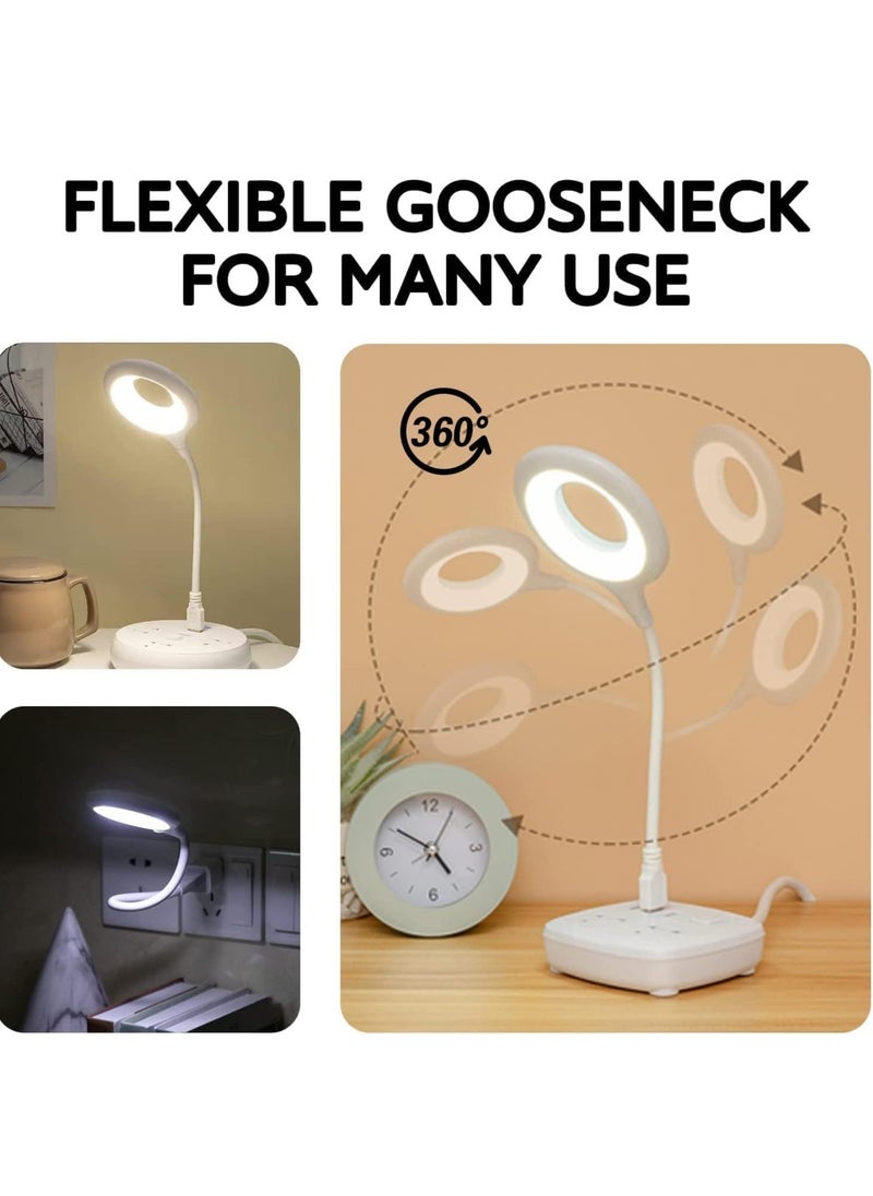 Generic - USB Control Lamp with 3 Colors Dimmable LED Light | 360° Adjustable | Brightness Control | Lights for Reading Books, Office Work, and Night Lamp |, White - Image 1