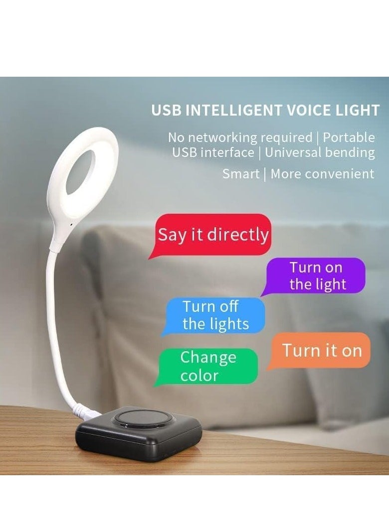 Generic - USB Control Lamp with 3 Colors Dimmable LED Light | 360° Adjustable | Brightness Control | Lights for Reading Books, Office Work, and Night Lamp |, White - Image 1