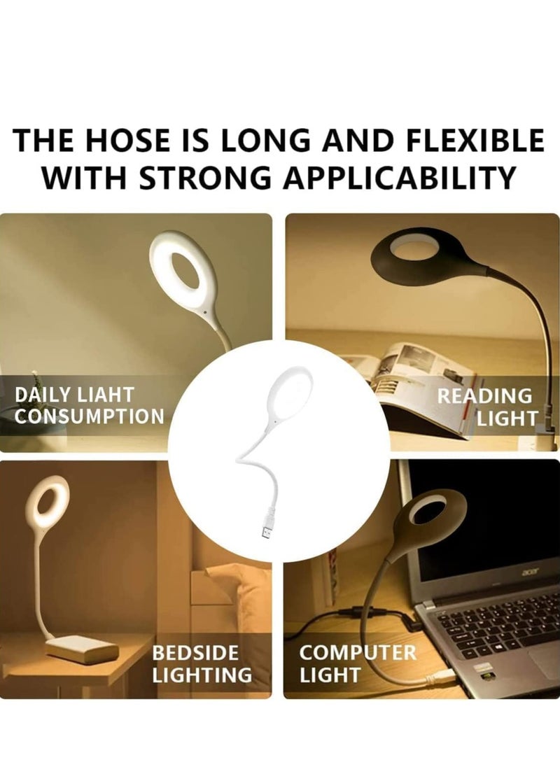 Generic - USB Control Lamp with 3 Colors Dimmable LED Light | 360° Adjustable | Brightness Control | Lights for Reading Books, Office Work, and Night Lamp |, White - Image 1