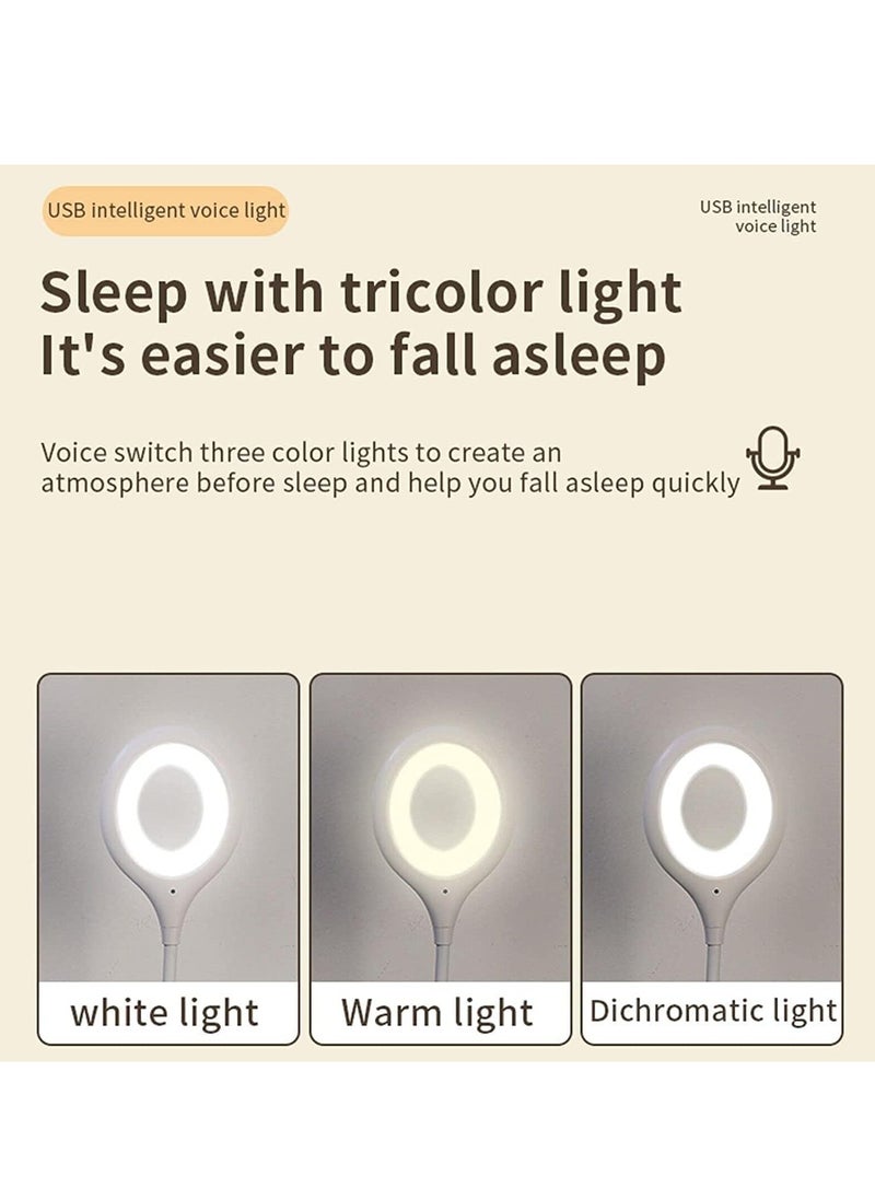 Generic - USB Control Lamp with 3 Colors Dimmable LED Light | 360° Adjustable | Brightness Control | Lights for Reading Books, Office Work, and Night Lamp |, White - Image 1