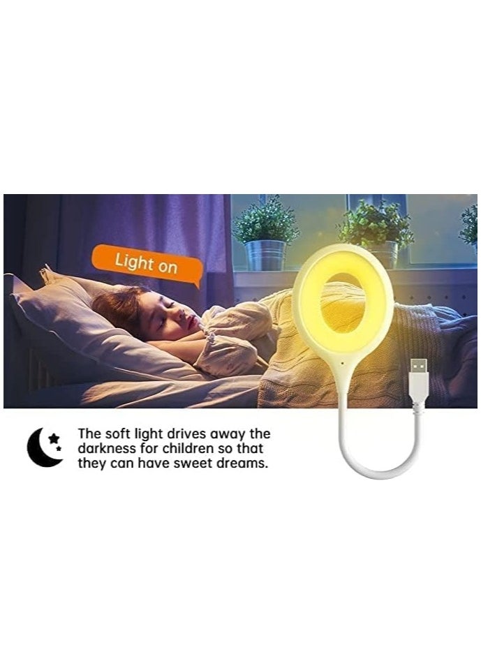 Generic - USB Control Lamp with 3 Colors Dimmable LED Light | 360° Adjustable | Brightness Control | Lights for Reading Books, Office Work, and Night Lamp |, White - Image 1