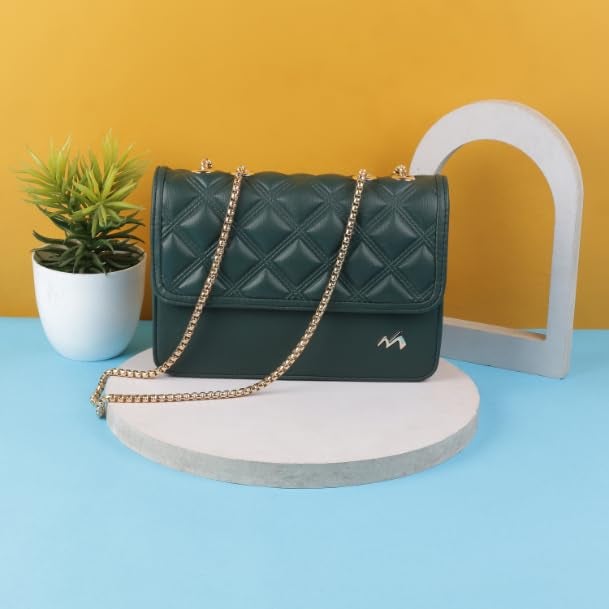 Metro Women Green Sling Bag (66-321) - Image 2